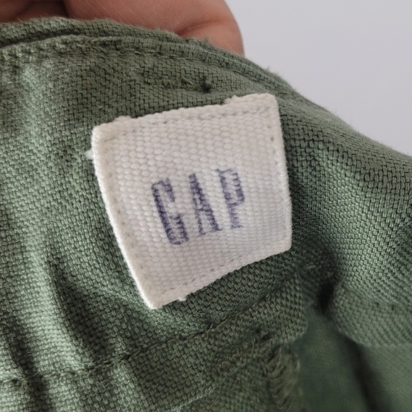 GAP Linen Cotton Blend Olive Green Wide Leg Flowy Cozy Comfy Lounge Pants - Picture 7 of 10